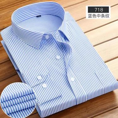 Imagem de Camisa Masculina Listrada de Algodão - Manga Comprida, Casual e Respir