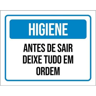 Imagem de Kit 3 Placas Higiene Antes De Sair Deixe Tudo Em Ordem