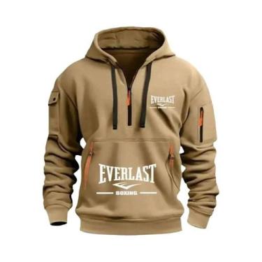 Imagem de Moletom Masculino Casual Com Capuz, Múltiplos Bolsos, Manga Longa, Que