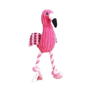 Imagem de Brinquedo De Pelúcia Fofo De Flamingo Para Cães, Com Corda Para Mastig