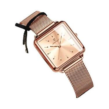 Imagem de Relógio De Pulso Feminino À Prova d'Água Em Aço Inoxidável Com Malha E