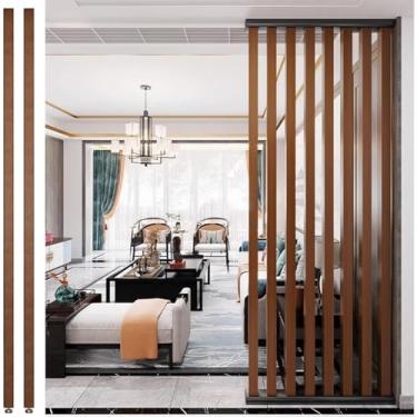 Imagem de Divisória alta de madeira para sala de estar, escritório, decoração de restaurante - 2 peças, altura de 230 cm, design moderno simples