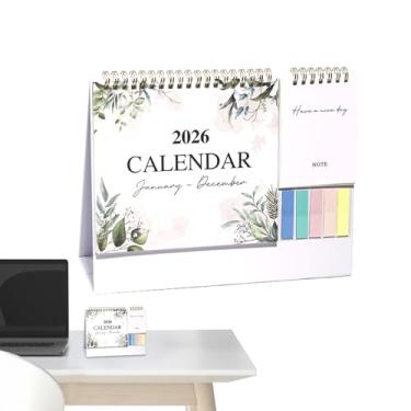 Imagem de Calendário de mesa 2026, agenda de mesa 2026, estética - agenda mensal de 12 meses, bloco de grosso, lista de tarefas, material de escritório para casa, apartamento, planejamento de escritório