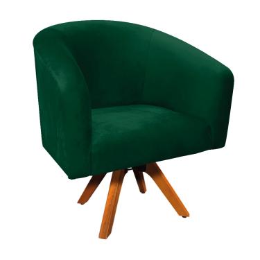 Imagem de Poltrona Decorativa Giratória MM30 Stella Suede Verde D03 - D'Rossi