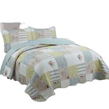 Imagem de Kit Cobre Leito Colcha King Boutik Dupla Face - Maite - 100% Poliéster