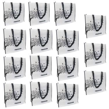 Imagem de Bolsa Ecobag Ecologica Kit 15 Uni Mercado Compras Dobravel Resistente