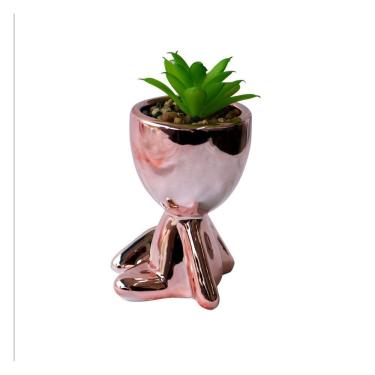 Imagem de Vaso Decorativo Com Suculenta Artificial 7x9x11.5cm