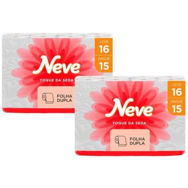 Imagem de Kit Papel Higiênico Folha Dupla Neve Toque de Seda - 2 Pacotes com 16 