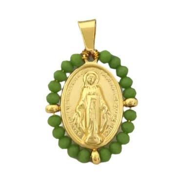 Imagem de Colar Com Pingente Da Virgem Maria Em Ouro Arco-Íris Para Mulheres, Co