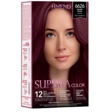 Imagem de Tinta de Cabelo Amend Superia 6626 Vermelho Marsala Sem Amônia