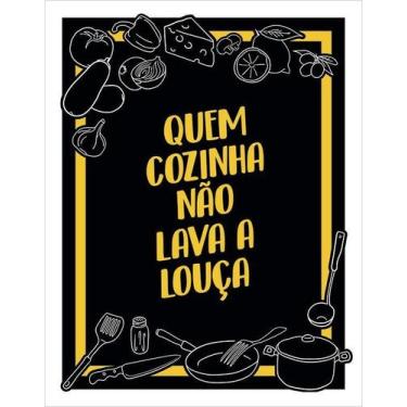 Imagem de Kit 5 Placa Acm Quem Cozinha Não Lava Louça 18X23 - Sinalizo