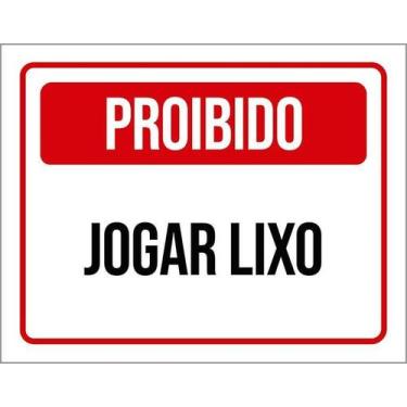 Imagem de Kit 5 Placa Acm De Proibido Jogar Lixo 18X23 - Sinalizo