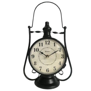 Imagem de Relógio De Mesa Dupla Face Preto Herweg 6494 único