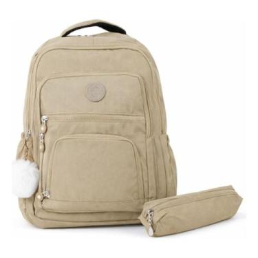 Imagem de Kit mochila estojo escolar feminino juvenil universitário resistente n
