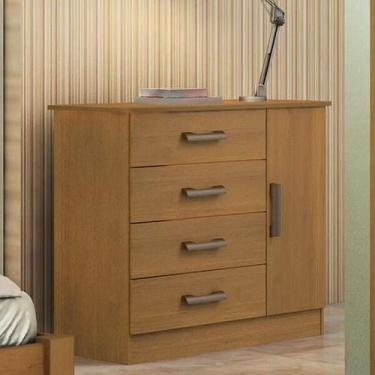 Imagem de Cômoda para Quarto 1 Porta 4 Gav - Firenze-Cinamomo - D'Doro - Móveis 