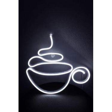 Imagem de Luminária Neon LED Xícara de Café Decorativa Minimalista para Parede d