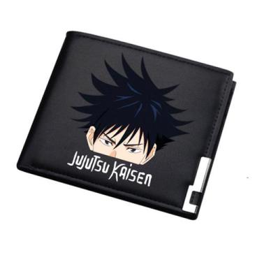 Imagem de Carteira, bolsa de moedas, couro, duas dobras, Jujutsus Kaisens Anime 