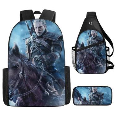 Imagem de Conjunto de mochilas Witchers School, 3 peças com bolsa de ombro e est