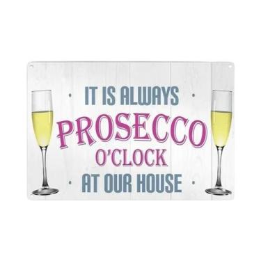 Imagem de Placa De Metal Vintage Prosecco: Decoração Para Pub E Bar, Arte De Par