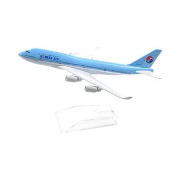 Imagem de JASON TUTU 16cm Coreano Air Boeing 747 Modelo Avião Diecast Metal Aviõ