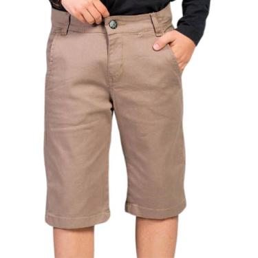 Imagem de Bermuda Sarja Infantil Juvenil Shorts de Menino Moda Verão - EwG, Caqu