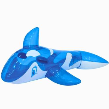 Imagem de Bóia Inflável Baleia Azul Prancha Grande Infantil 145x80 cm