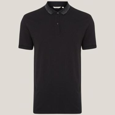 Imagem de Camisa Polo Dudalina Jacquard Rajado Masculino-Masculino
