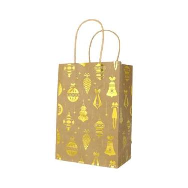 Imagem de Sacolas De Papel Kraft Douradas E Prateadas, Embalagem De Presentes Co