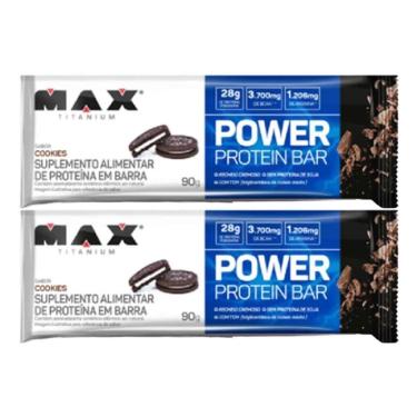 Imagem de Kit 2X Power Protein Bar - 1 Unidade 90g Cookies - Max Titanium-Masculino