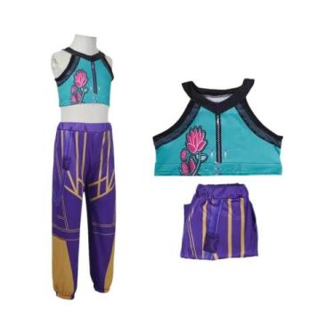 Imagem de Conjunto De Fantasia Cosplay Infantil Halloween Huntrix KPop Mira Zoey