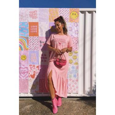 Imagem de Vestido Meia Malha Algodão MACIO Cores Firmes Helena, G, Rosa 1