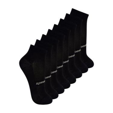 Imagem de Kit com 8 Pares de Meias Esportiva Cano Curto Speedo 8033, Preto, 33-3