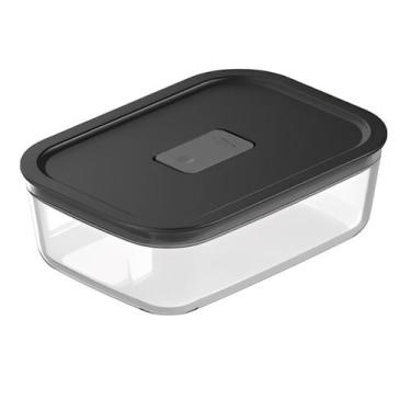 Imagem de Pote Vidro Hermético Ou Fresh Lock 850ml Preto Micro-ondas, Preto, 850