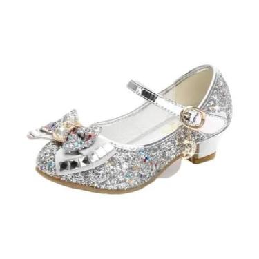 Imagem de Sapatos De Couro PU Para Meninas Com Laço Clássico Salto Alto Para Fes