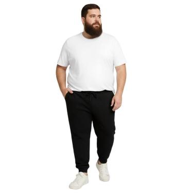 Imagem de Calça Moletom Plus Size Jogger Flanelada Bolso Cordão Ajustavel Elastico Cintura Inverno Dia a Dia-Masculino