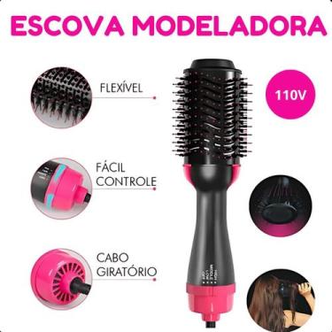 Imagem de Escova Secadora 1200W 4 Em 1 Para Cabelos Longos e Sedosos 110V - Basi