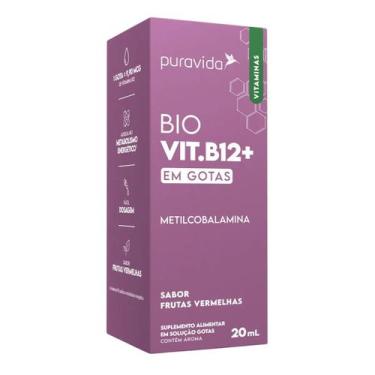 Imagem de Vitamina B12 Drops Metilcobalamina Biodisponível Puravida Frutas Verme