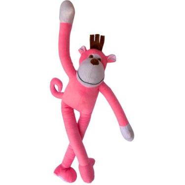 Imagem de Macaco Pernão Pelúcia Rosa 56 cm Antialérgico - CTX Pelúcia