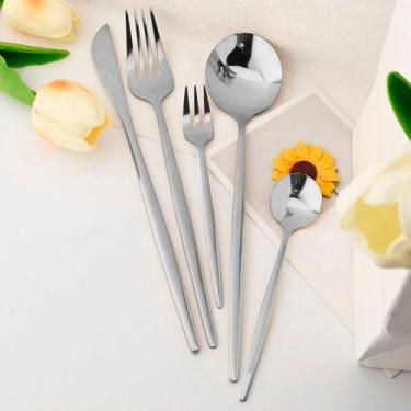 Imagem de Jogo De Talheres P Aparelho De Jantar Faqueiro Inox Prata ou Dourado 2