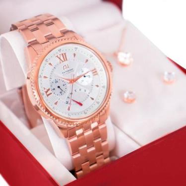 Imagem de Relógio Feminino Champion Ana Hickmann Rosé Analógico AH30273Z 