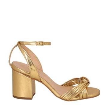 Imagem de Sandalia Luiza Barcelos Salto Bloco Médio Ouro-Feminino