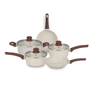 Imagem de Jogo de Panelas MTA Ceramica Serena 5 Pecas Tampo de Vidro