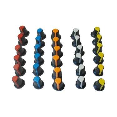 Imagem de Kit De Botões De Potenciômetro Amarelo, Laranja, Azul, Branco, Vermelh