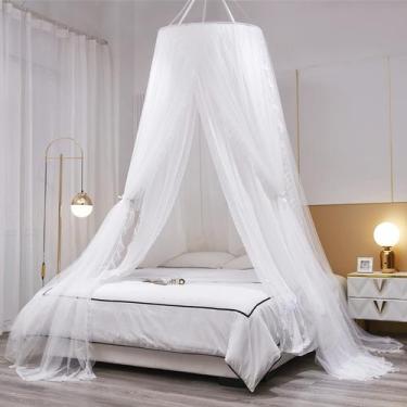 Imagem de Cortina para Cama con Dosel VETHIN Doble Capa Princesa Cúpula - Blanco