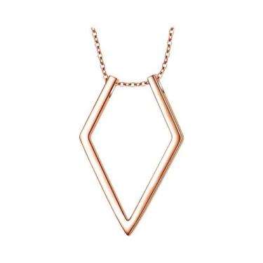 Imagem de Colar Com Pingente Geométrico Prata E Dourado 45cm  Joia Da Moda Para 