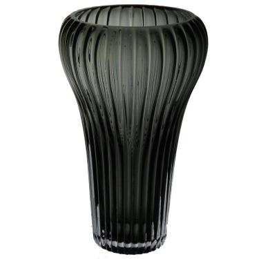 Imagem de VASO DECORATIVO ENFEITE PLANTA REDONDO VIDRO 28x17x17cm FUME