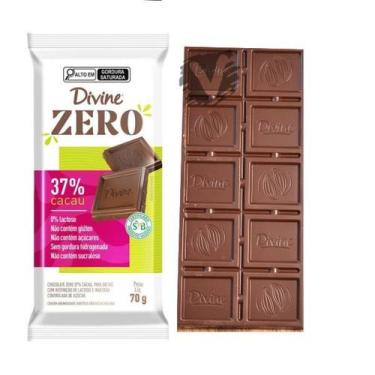 Imagem de Divine Barra Chocolate Zero Lactose Sem Açúcar Diet 37% Cacau 70g