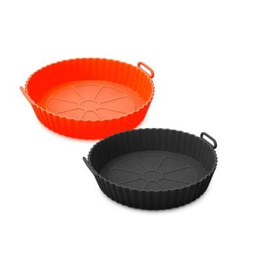 Imagem de Kit 2 Forma Silicone Antiaderente Redonda Alça Bolo Torta Molde Culiná