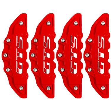 Imagem de Capa de Pinça de Freio Automotivo para Dianteiro e Traseiro GTS Universal Vermelho Kit...