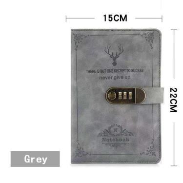 Imagem de Livro de Senhas com Diário de Fechadura OEM 200 Páginas A5 Retro Engrossado Papel 100g 1 Unidade Marrom